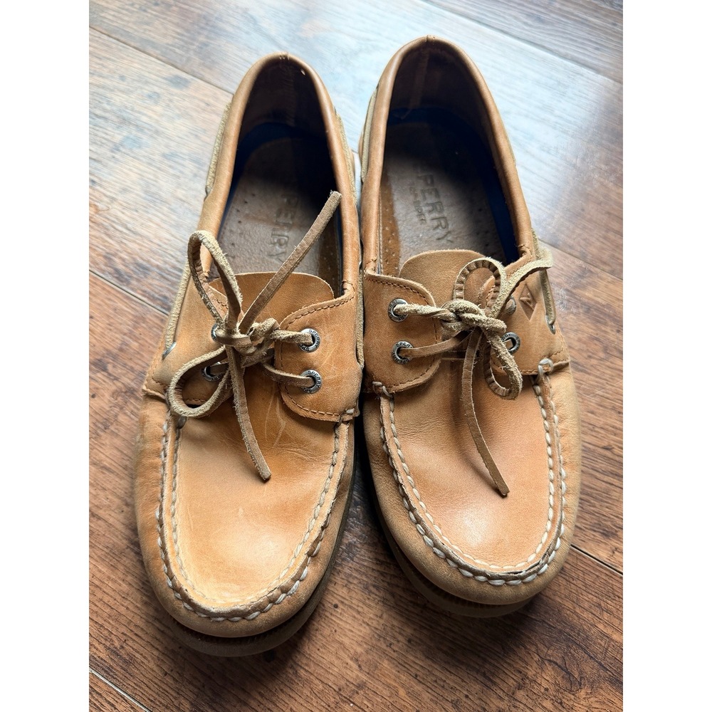 Sperry Top-Sider Mens Authentic Original Tan Leather Boat Shoes 0197640 9.5M